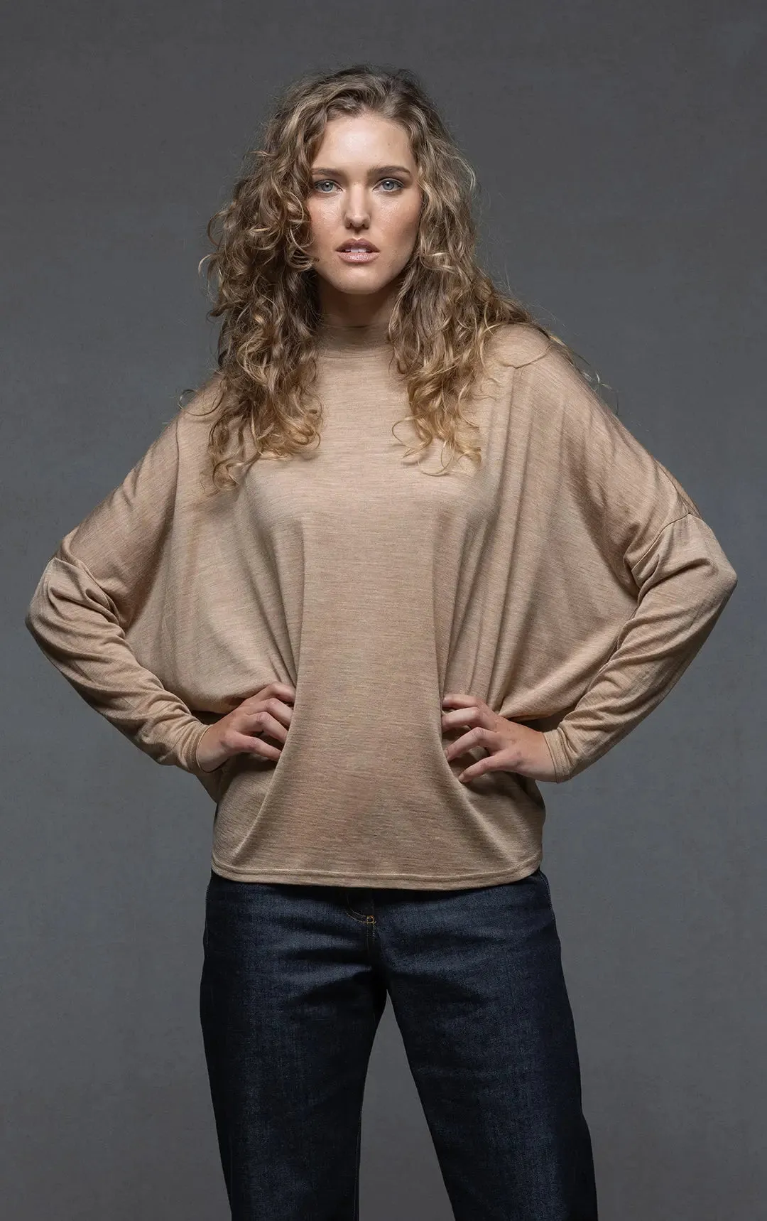 180GSM MERINO MOCKNECK TOP