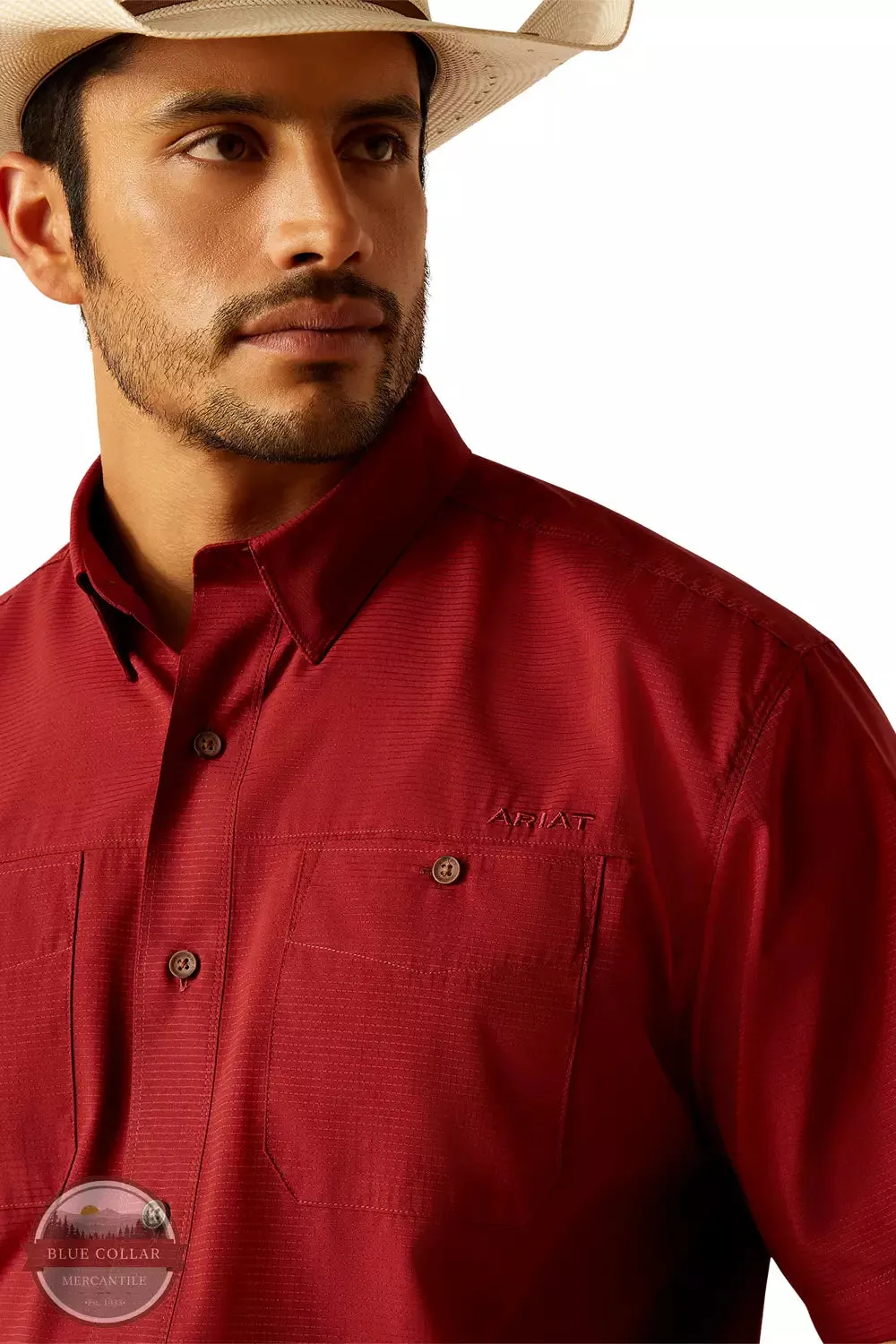 360 Airflow Classic Fit Short Sleeve Shirt in Merlot by Ariat 10048569