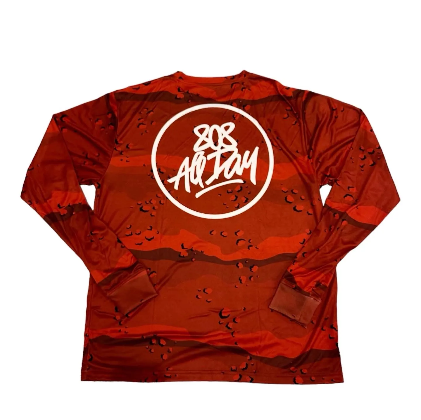 808ALLDAY Red Desert Camo Tag Dri Fit Performance Long Sleeve