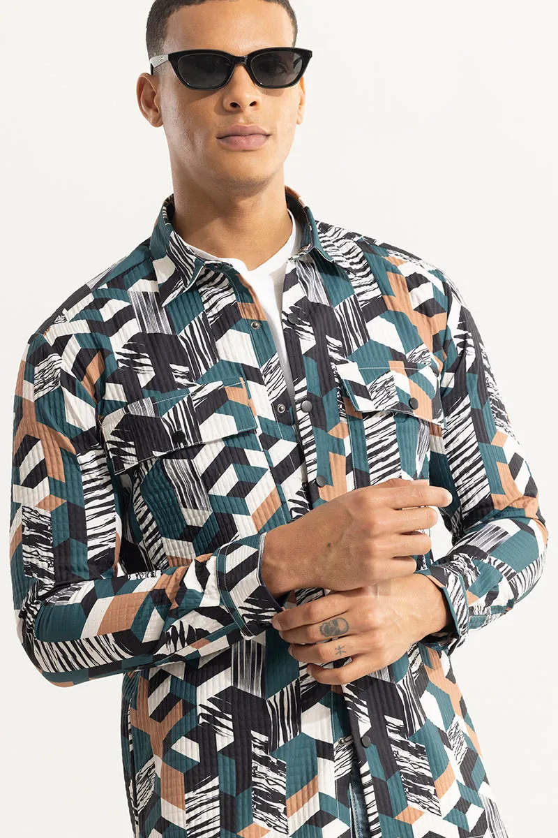 Abstractix Teal Blue Overshirt