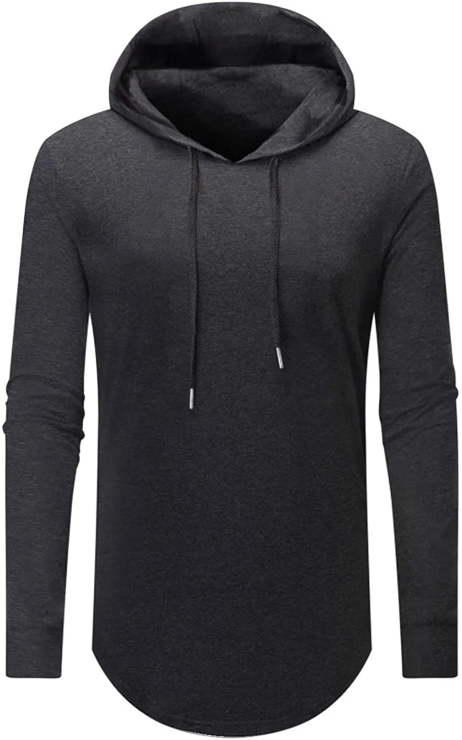 Aiyino Men's Hipster Hip Hop Short/Long Sleeve Longline Pullover Hoodies Side Zipper T Shirt