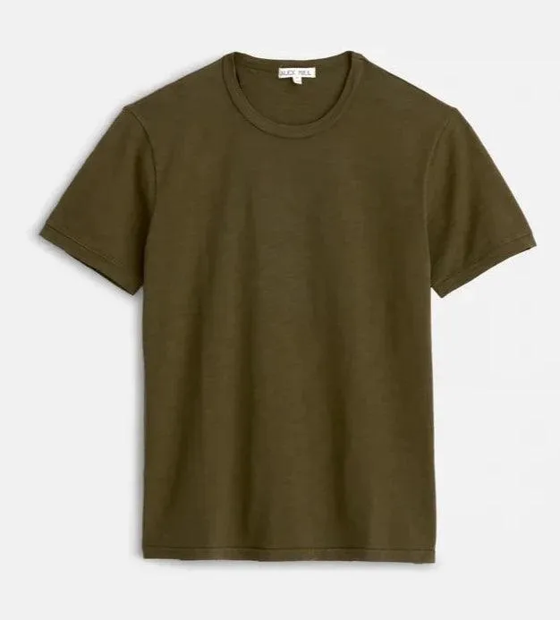 Alex Mill - Standard T-Shirt in Slub Cotton - Faded Deep Olive