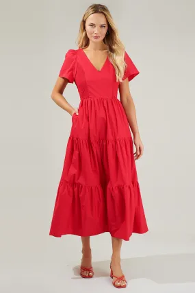 Alexis Midi Dress Cherry Red