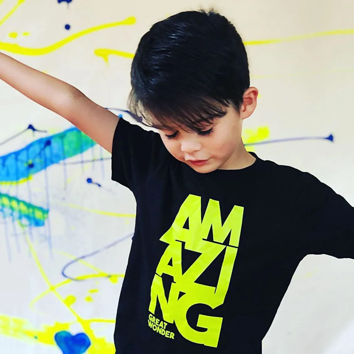 AMAZING. BRIGHT NEON GREEN or NEON PINK Kids, Girls, Boys, Unisex, Teen Short Sleeve T-shirt