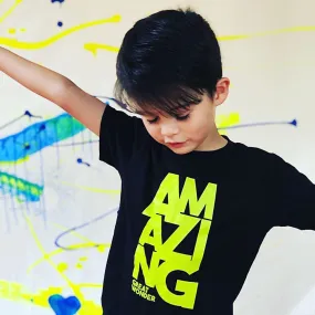 AMAZING. BRIGHT NEON GREEN or NEON PINK Kids, Girls, Boys, Unisex, Teen Short Sleeve T-shirt