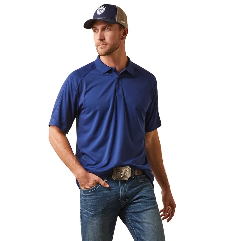 'Ariat' Men's AC Polo - Cloudburst Blue