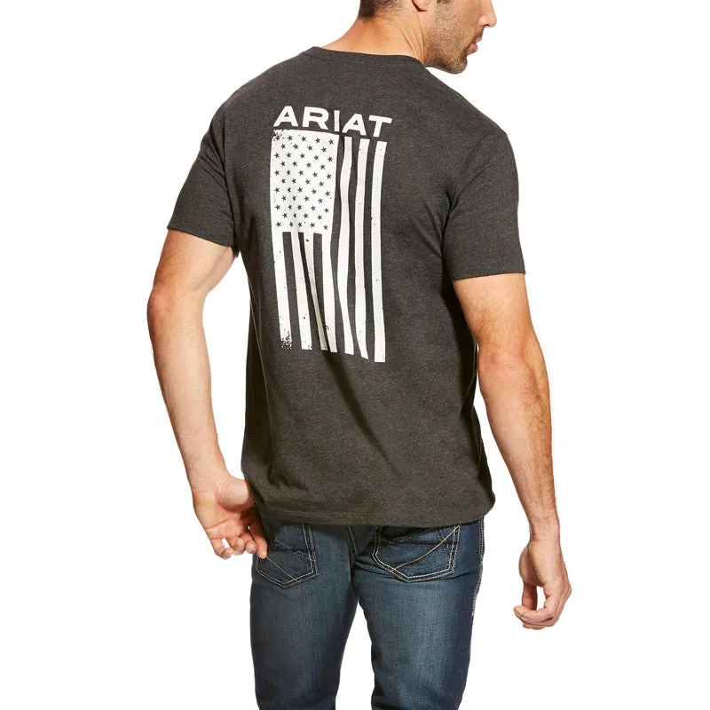 'Ariat' Men's Freedom Tee - Charcoal Heather