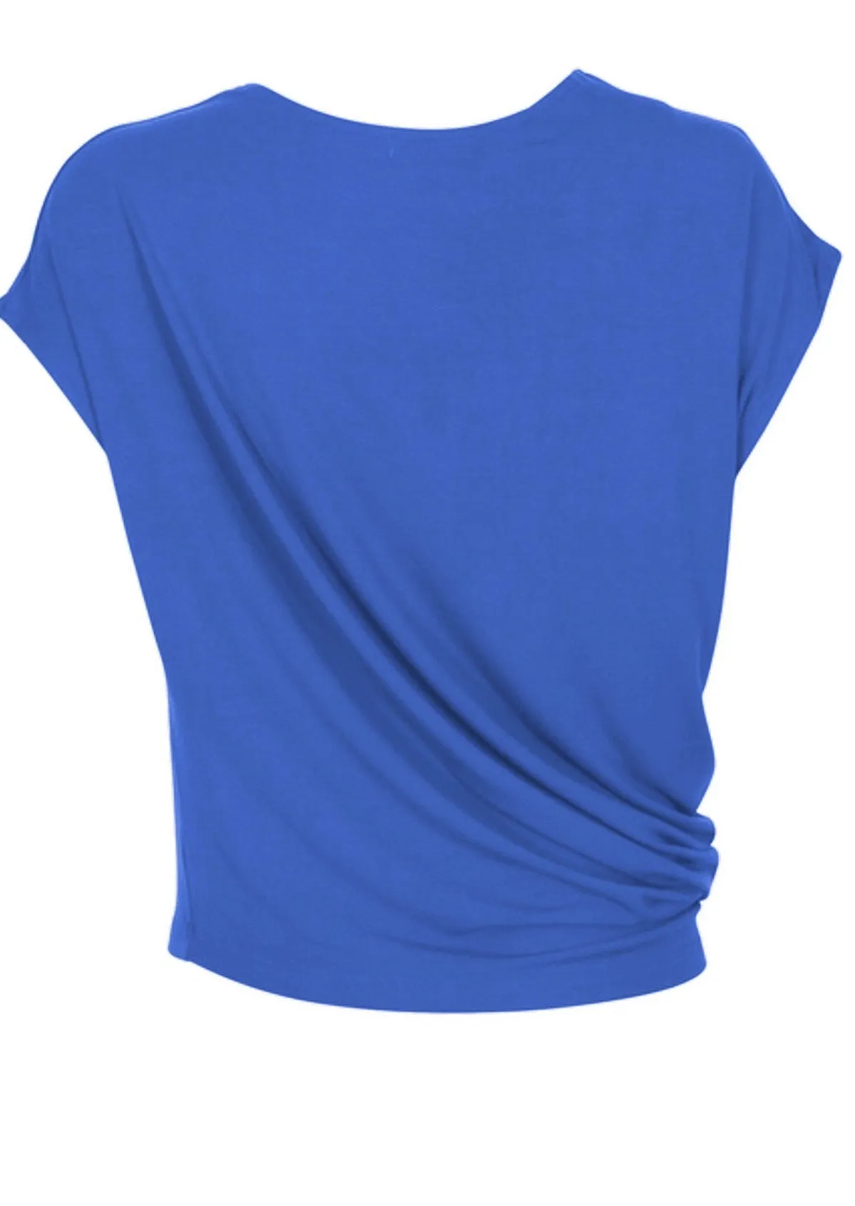 Asymmetrical Rayon Top Electric Blue