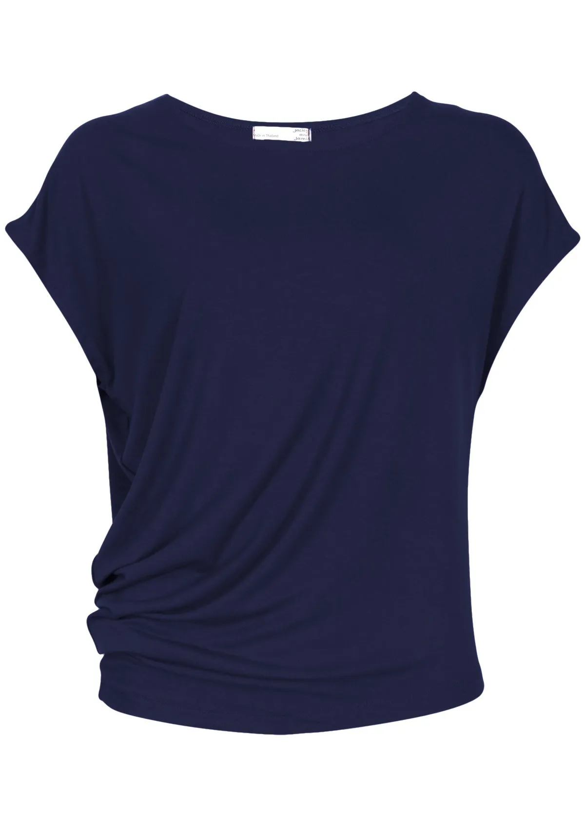 Asymmetrical Rayon Top Navy Blue