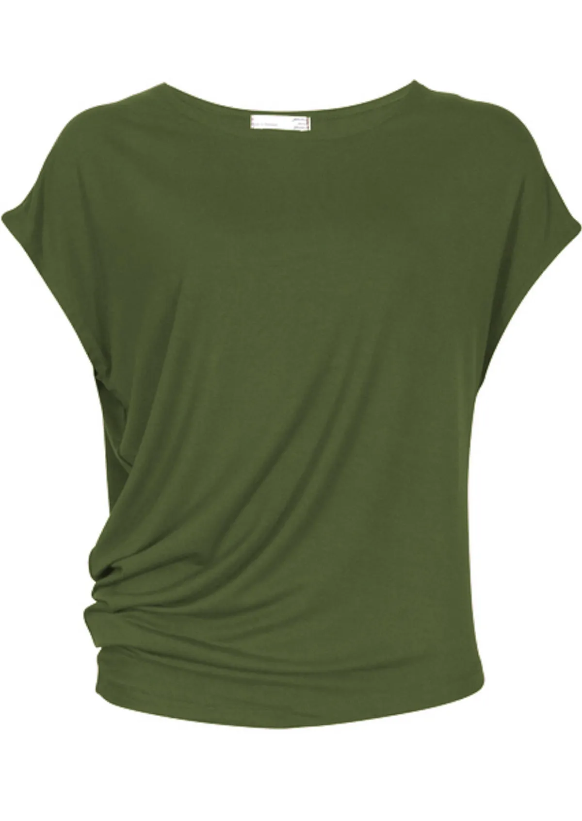 Asymmetrical Rayon Top Olive