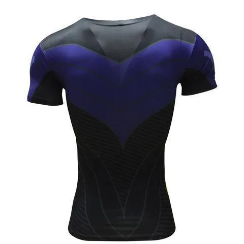 Batman Nightwing Blue Short Sleeve Rashguard