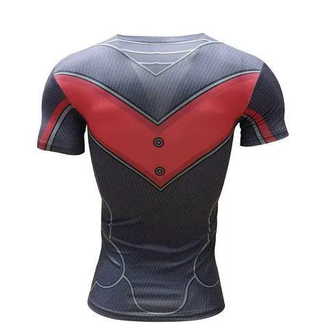 Batman Nightwing Red Short Sleeve Rashguard