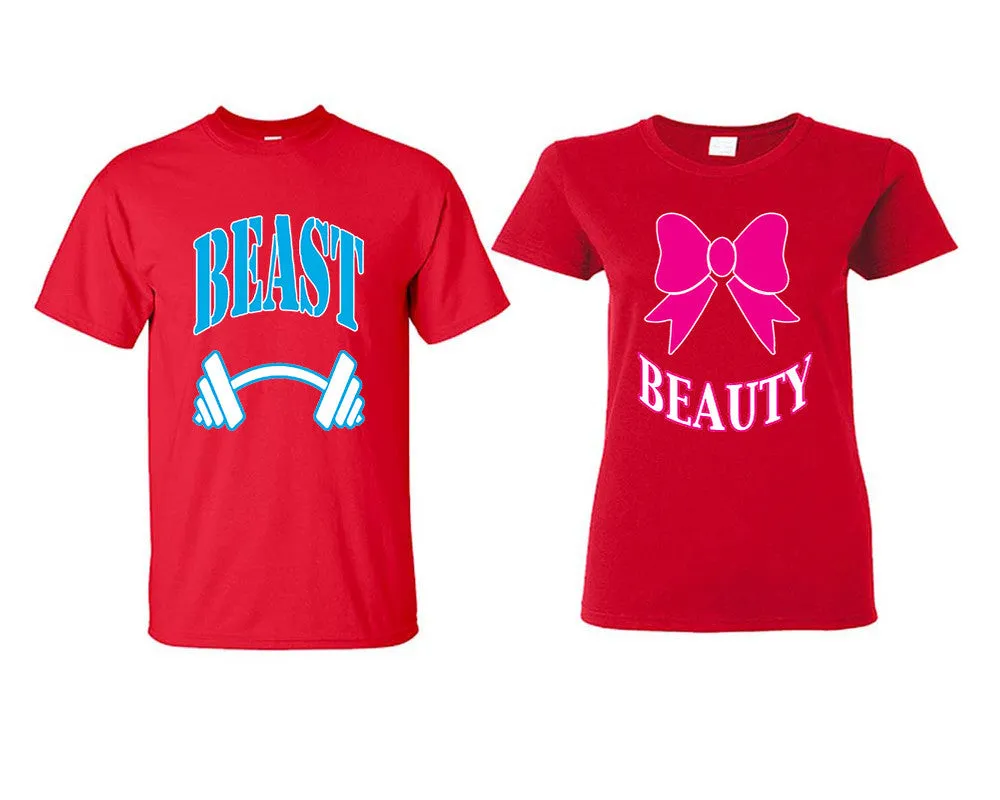 Beast and Beauty Couple Matching Shirts, Design Man and Woman Shirts