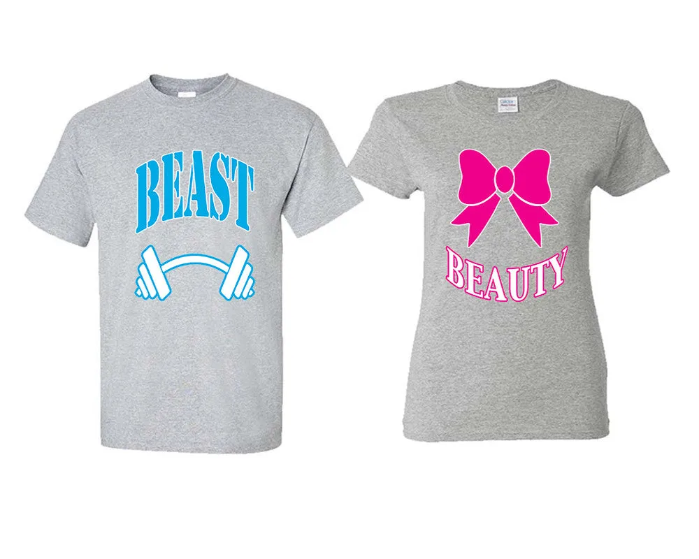 Beast and Beauty Couple Matching Shirts, Design Man and Woman Shirts