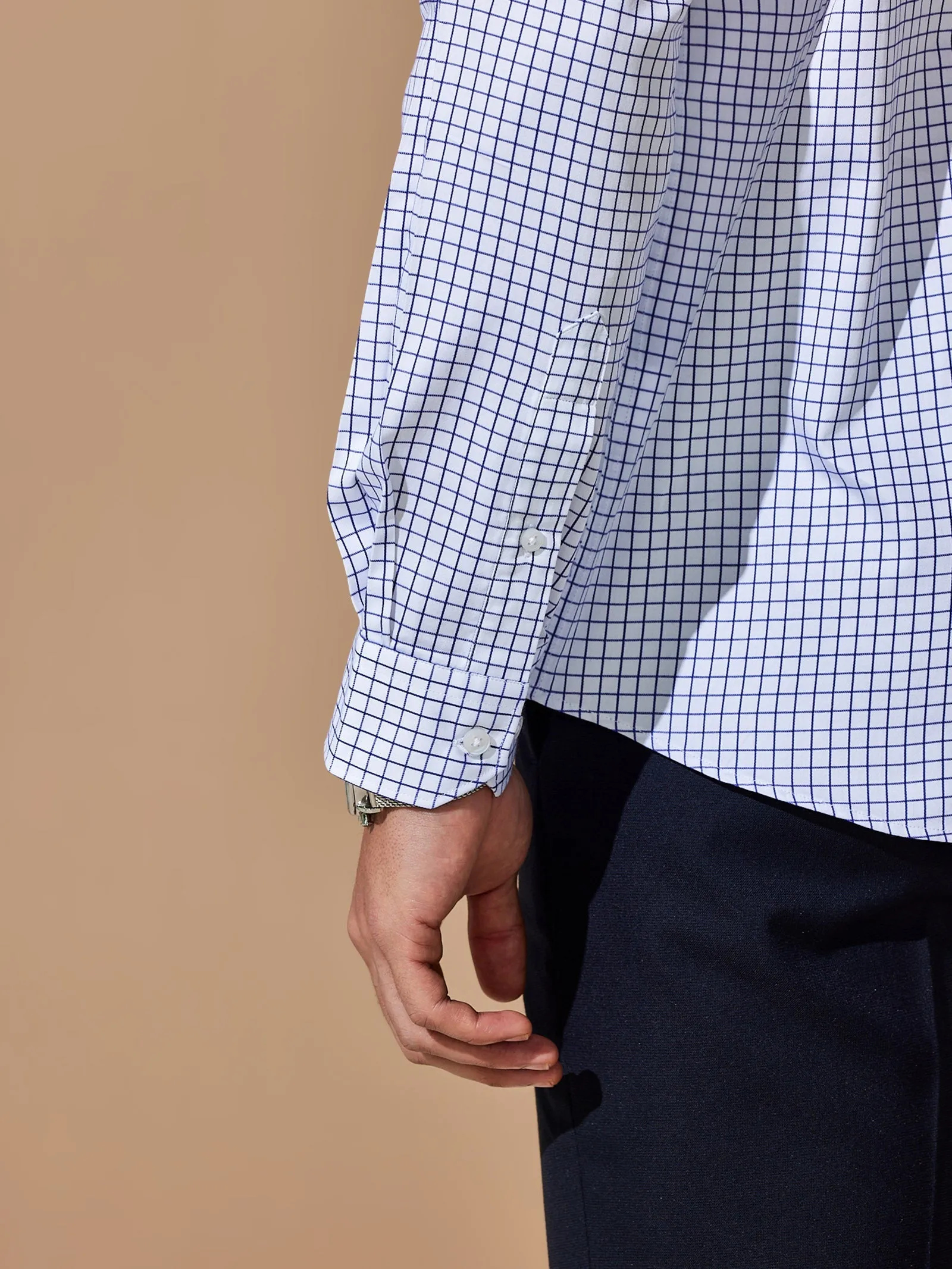 Black Checked Giza Formal Shirt