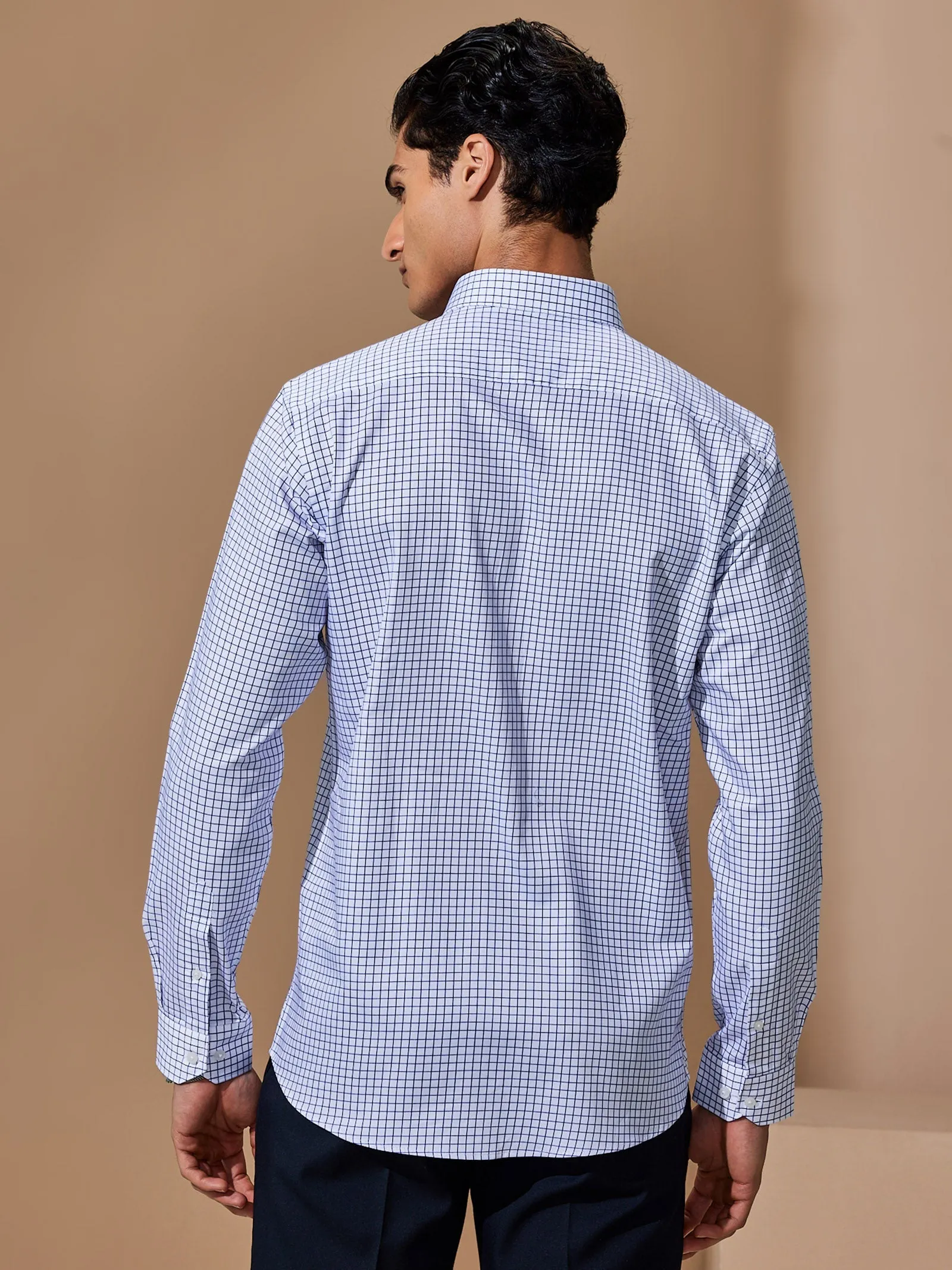 Black Checked Giza Formal Shirt