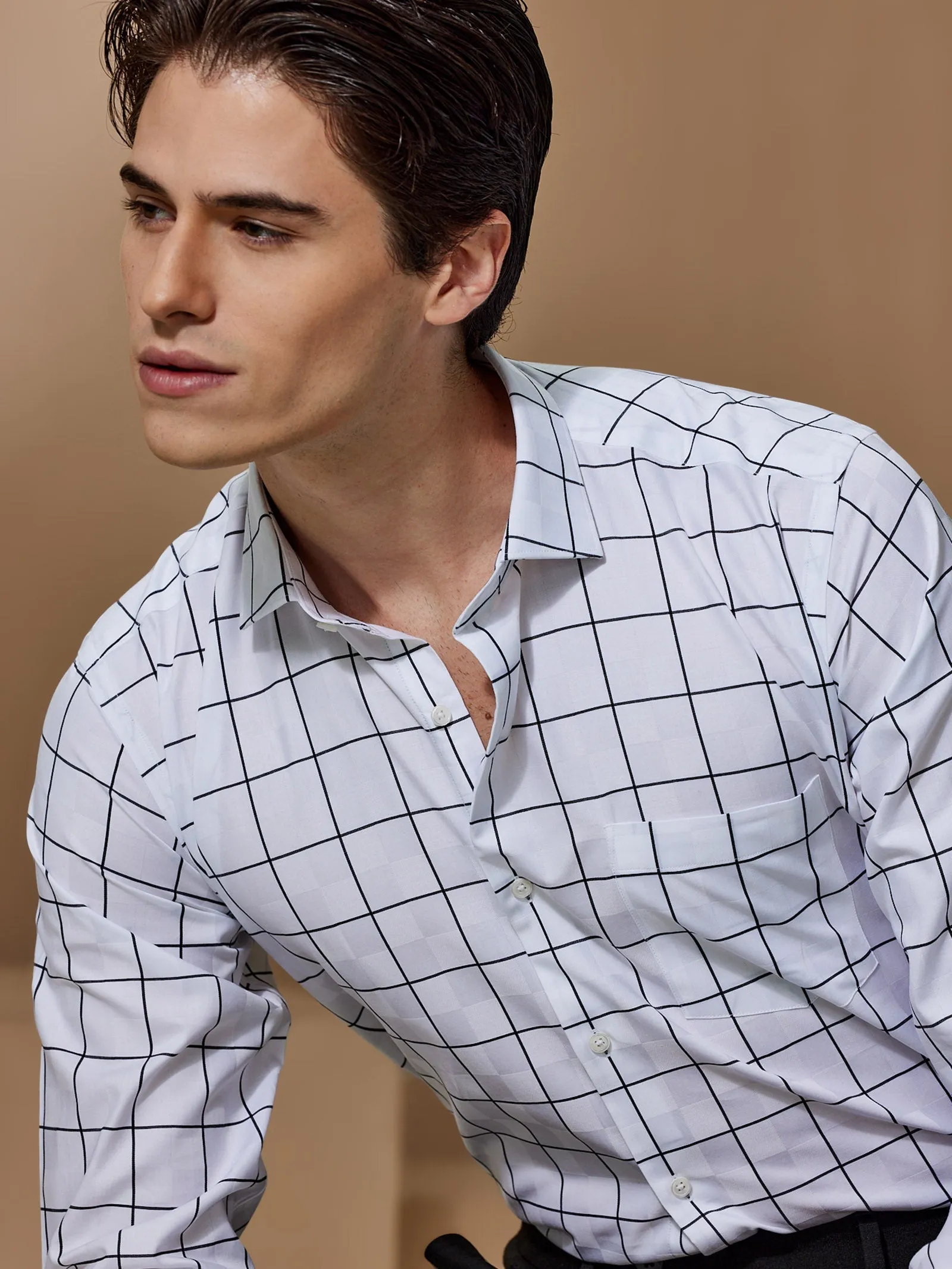 Black Checked Giza Formal Shirt