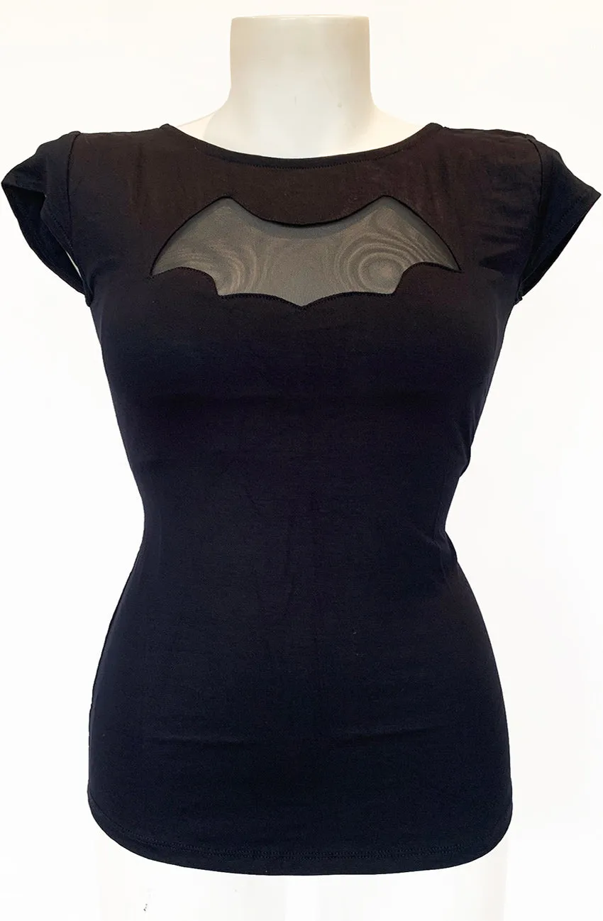 Black Night Wing Top Short Sleeve - Curvy