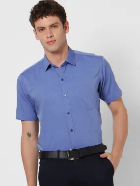 Blue Solid Formal Shirt