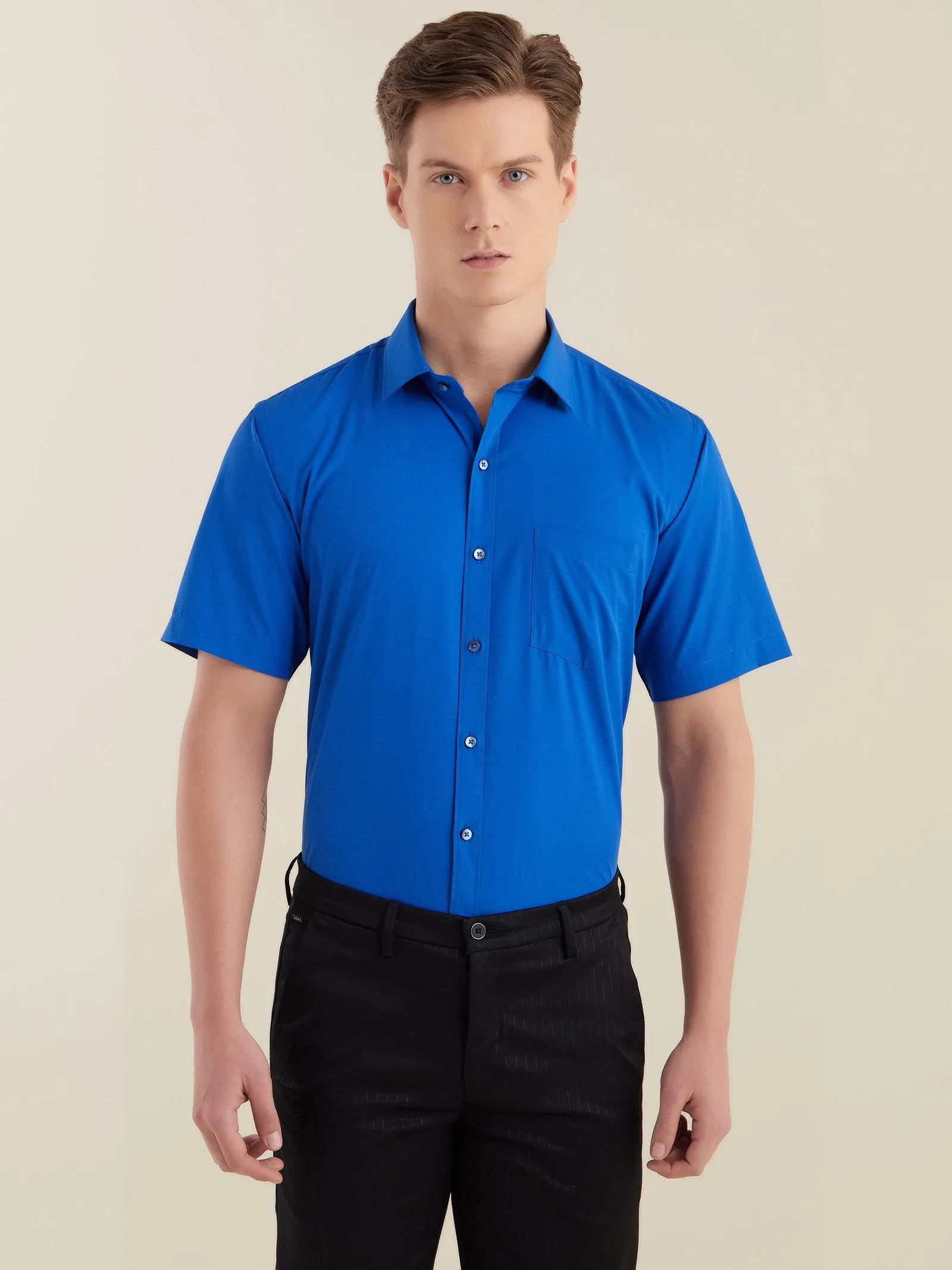 Blue Solid Shirt