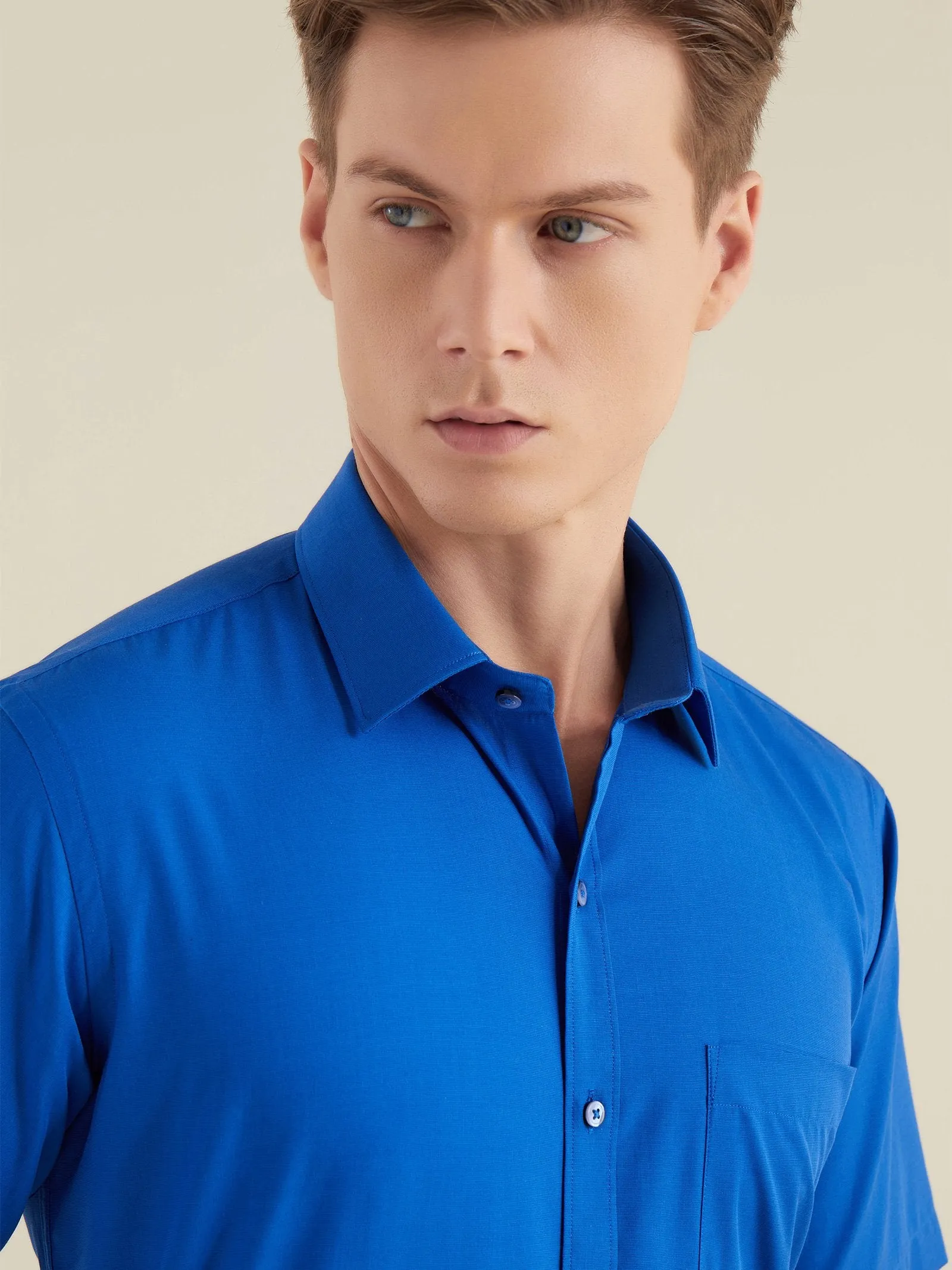 Blue Solid Shirt