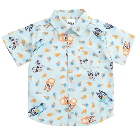 Bluey Hawaiian Button Down Dress Shirt