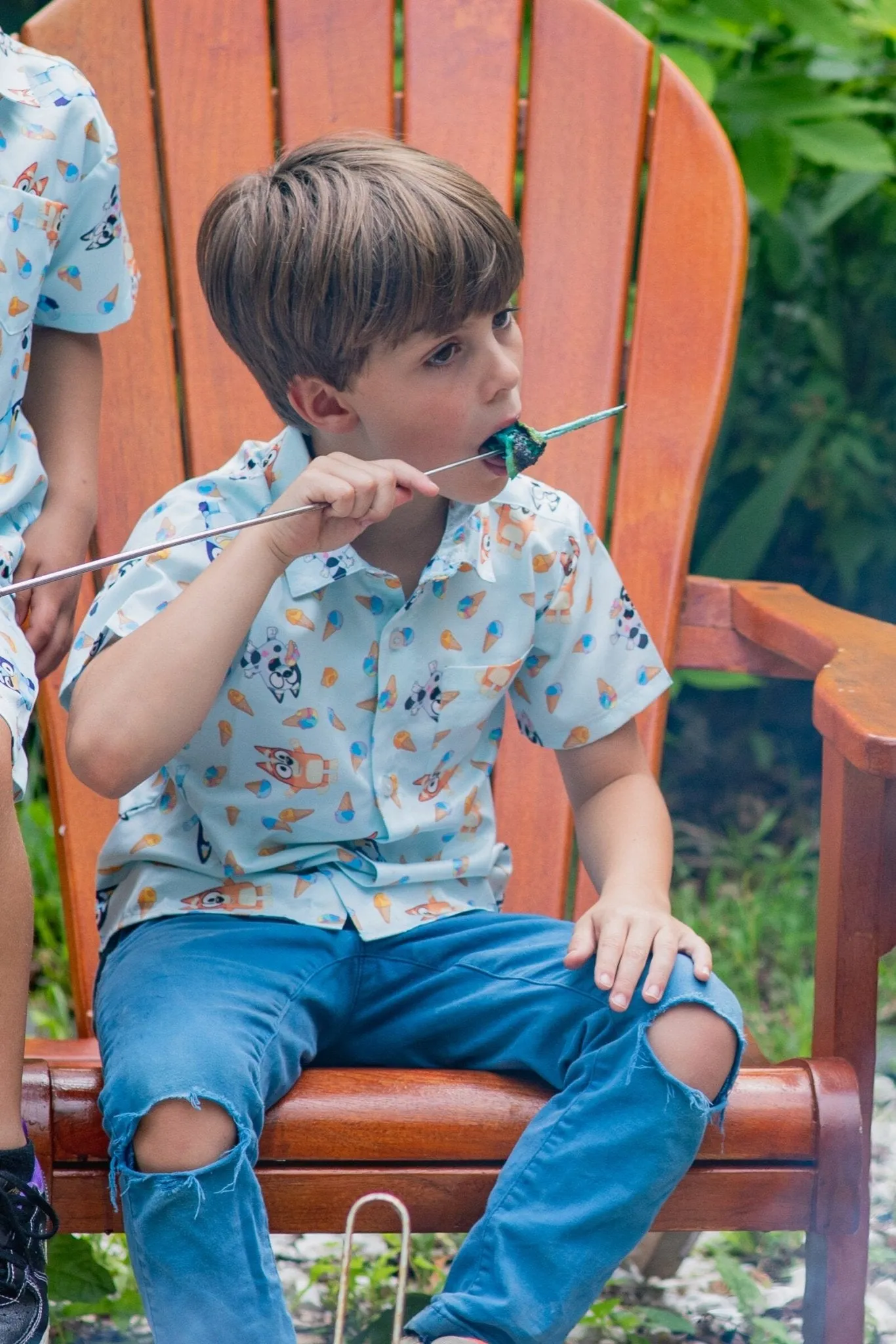 Bluey Hawaiian Button Down Dress Shirt