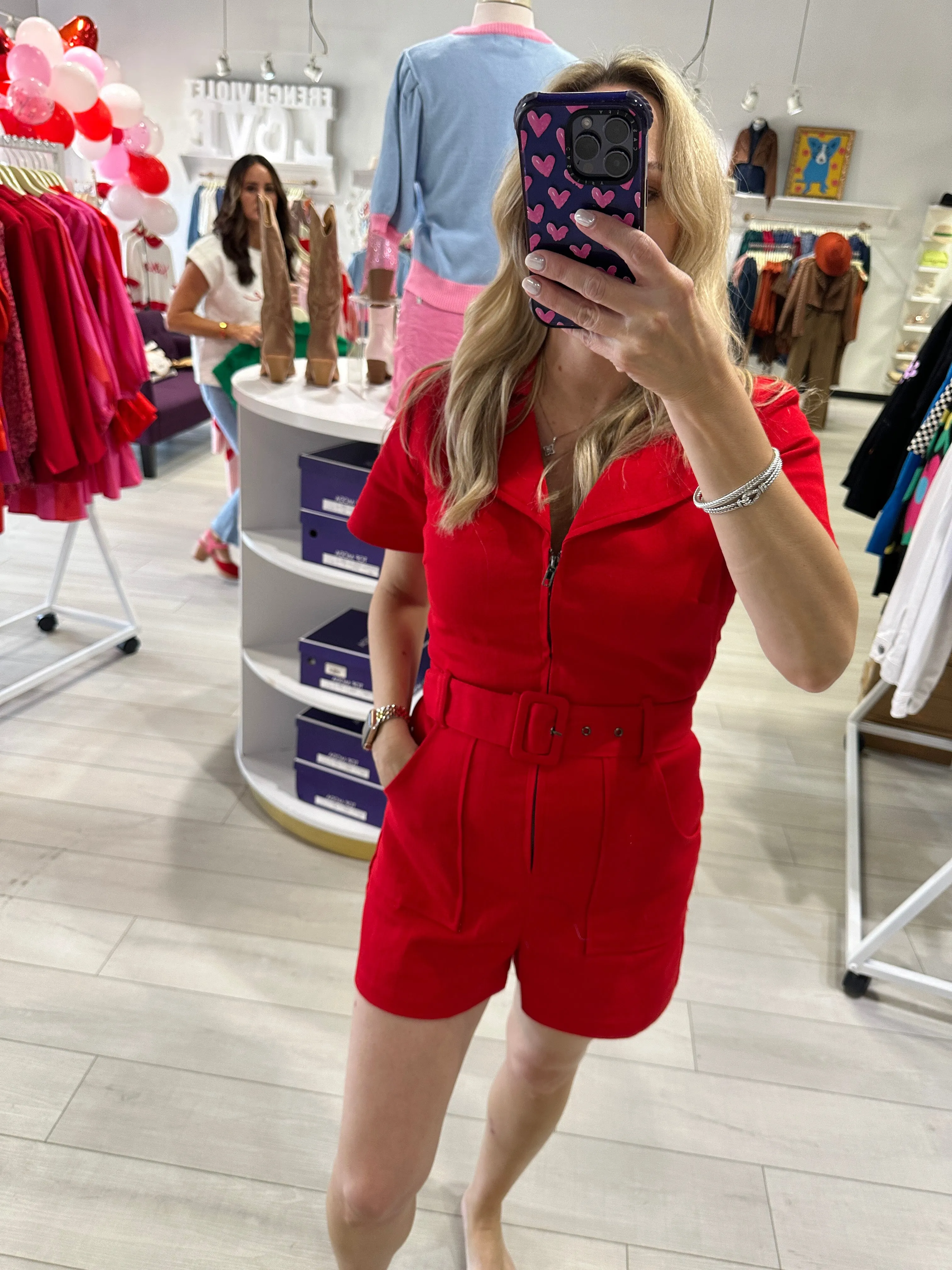 City Livin Red Romper