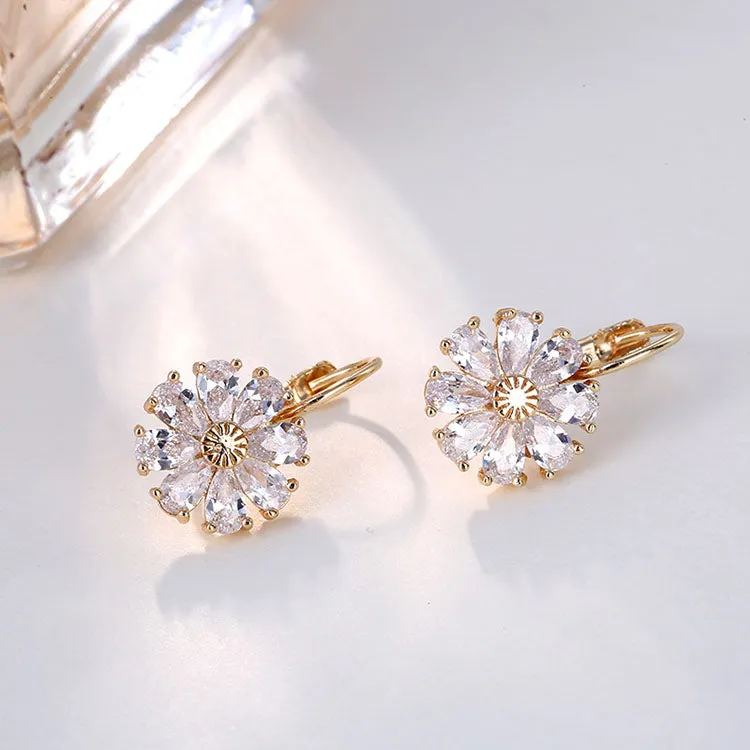 Colorful CZ Zircon Hoop Drop Earrings