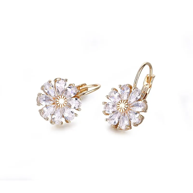 Colorful CZ Zircon Hoop Drop Earrings