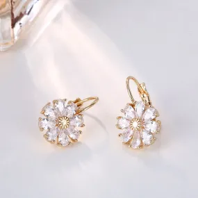 Colorful CZ Zircon Hoop Drop Earrings