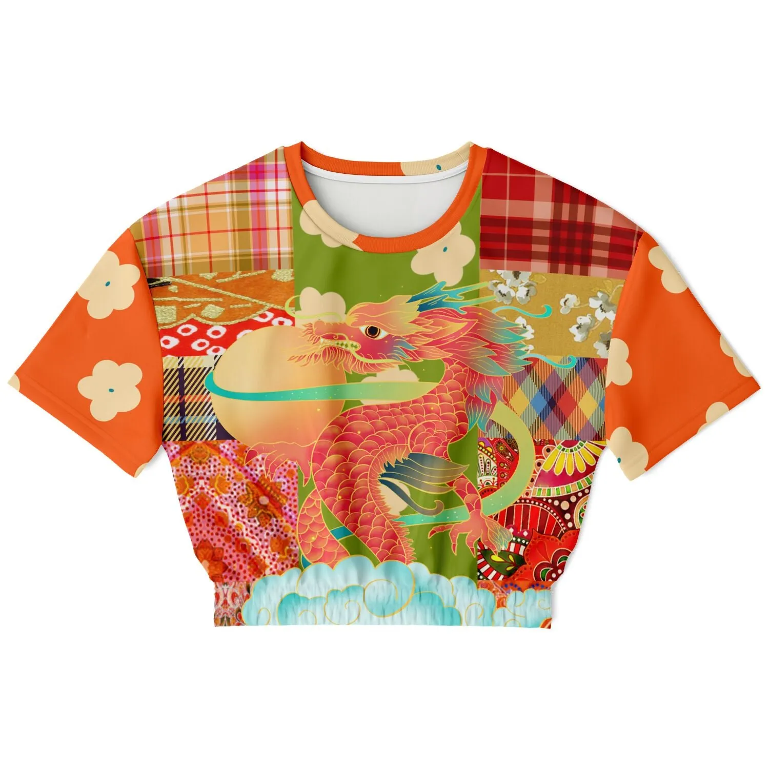 Divine Sublime Dragon Short Sleeve Cropped Sweater