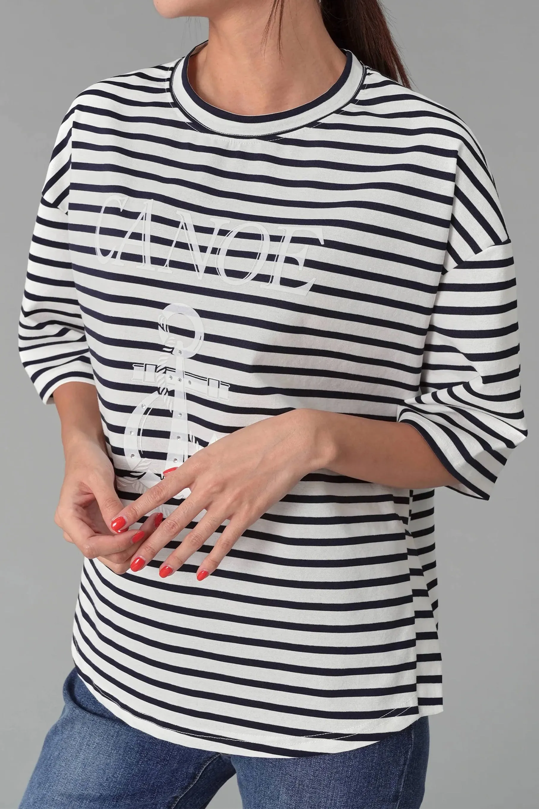 Dolores Stripe T-shirt, Black