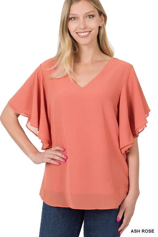 Double Layer Chiffon Top