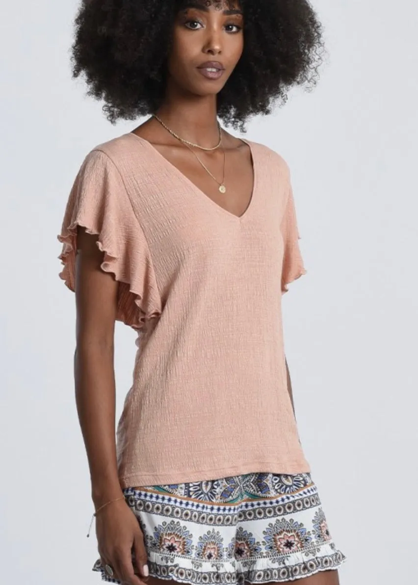 Farrah Flutter Sleeve Top - Final Sale