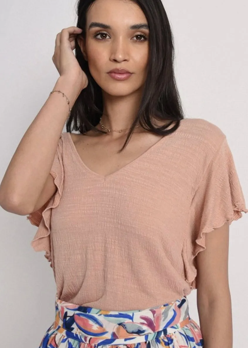 Farrah Flutter Sleeve Top - Final Sale