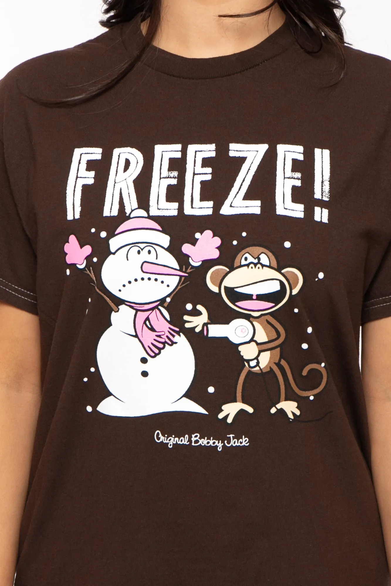 Freeze- Bobby Jack Garment-Dyed Boyfriend T-Shirt - Brown