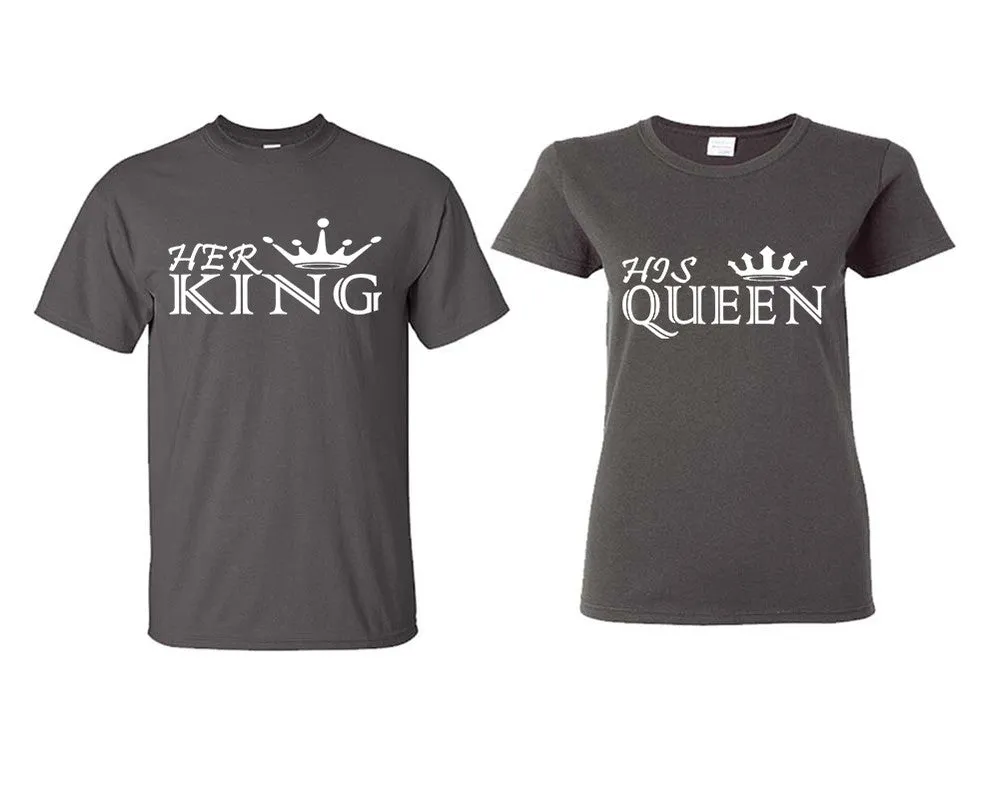 Her King His Queen Couple Matching T Shirts