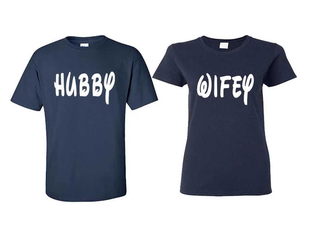 Hubby Wifey Couple Matching T Shirts Man and Woman Style Shirts