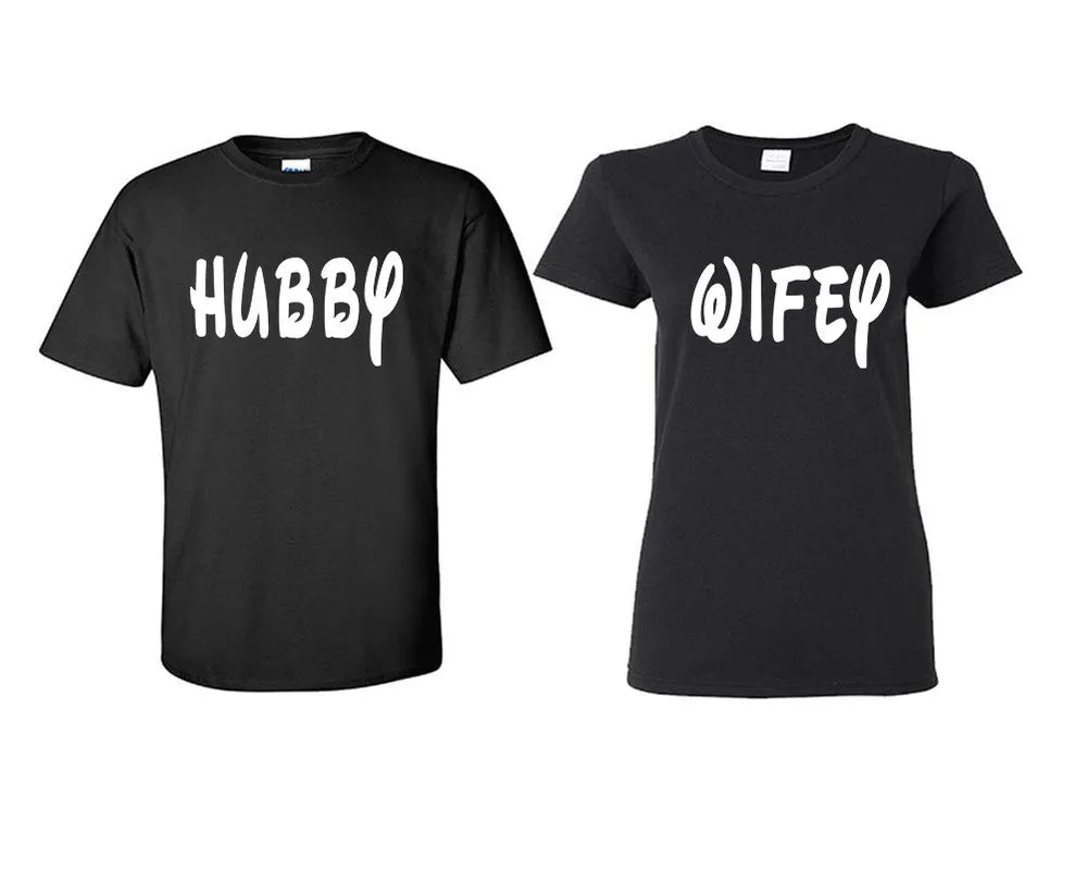 Hubby Wifey Couple Matching T Shirts Man and Woman Style Shirts