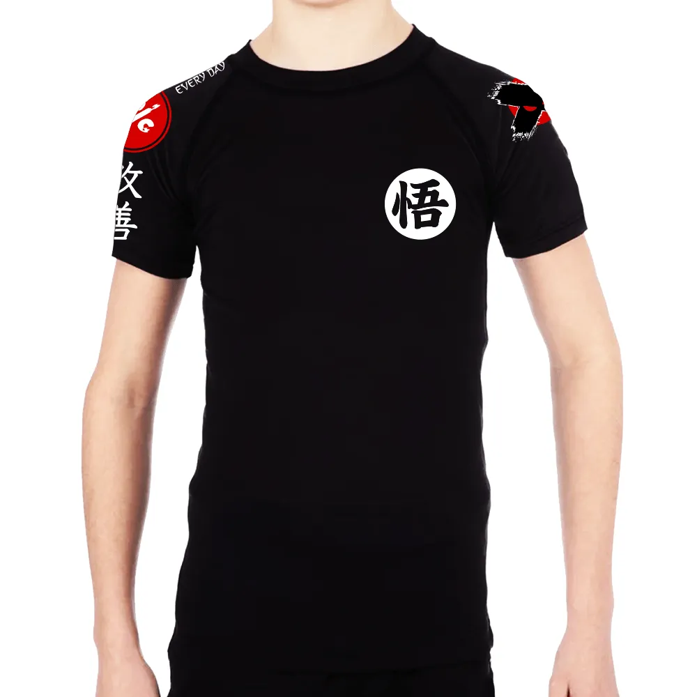 Kanji Black Kids Rash Guard