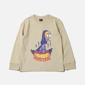 Kids Hot Dog Long Sleeve T-shirt - Natural