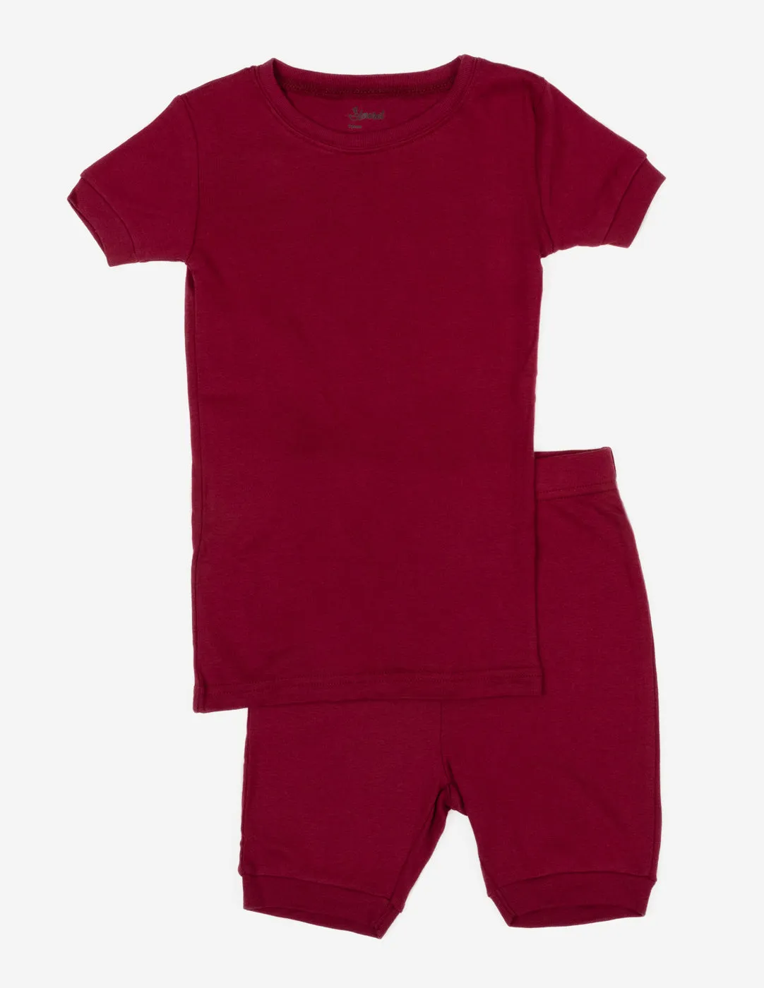 Kid's Short Sleeve Neutral Solid Color Pajamas