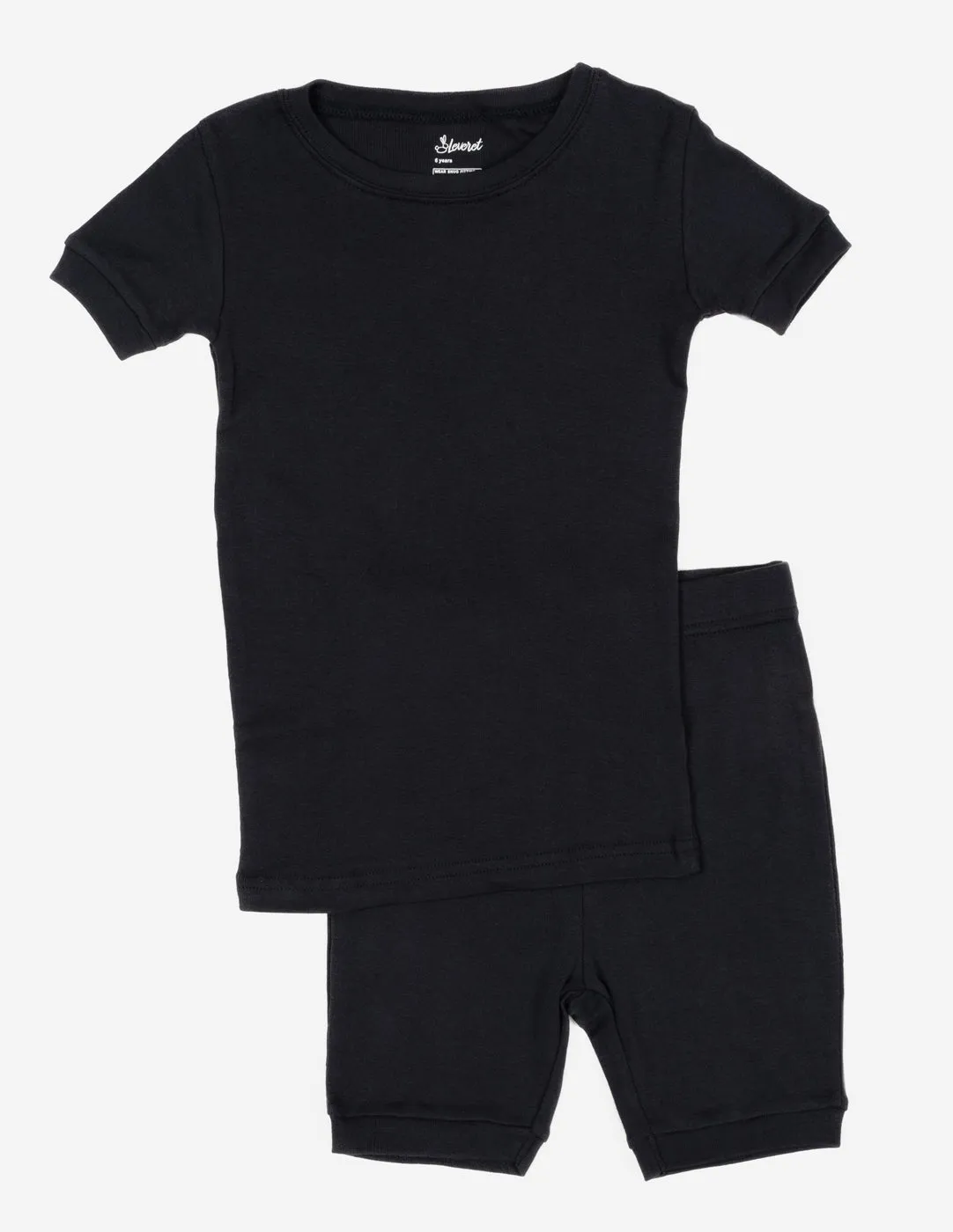 Kid's Short Sleeve Neutral Solid Color Pajamas