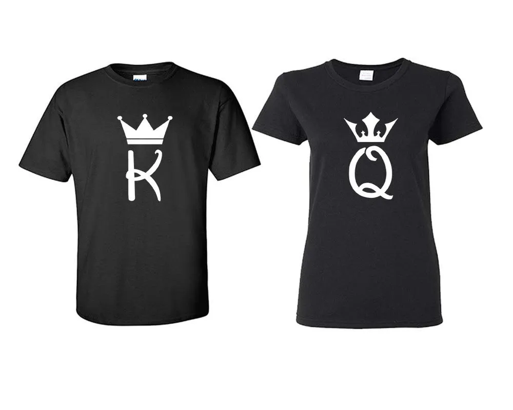 King and Queen Matching Shirts, K and Q Design Man and Woman Shirts