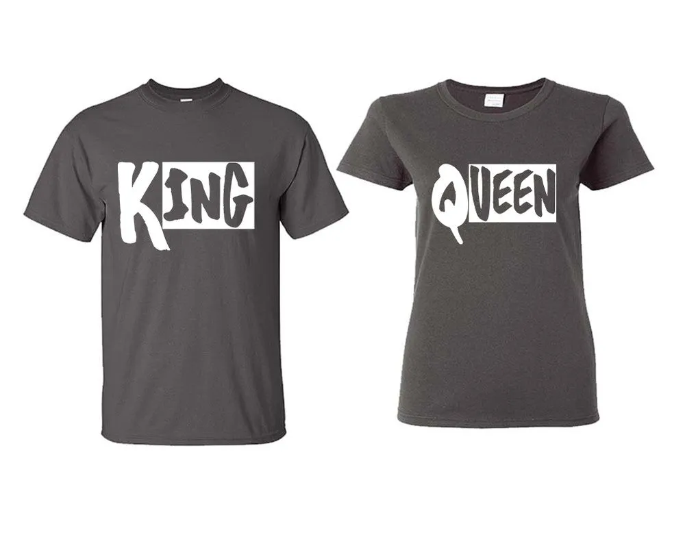 King Queen Couple Matching T Shirts Man and Woman Style Shirts