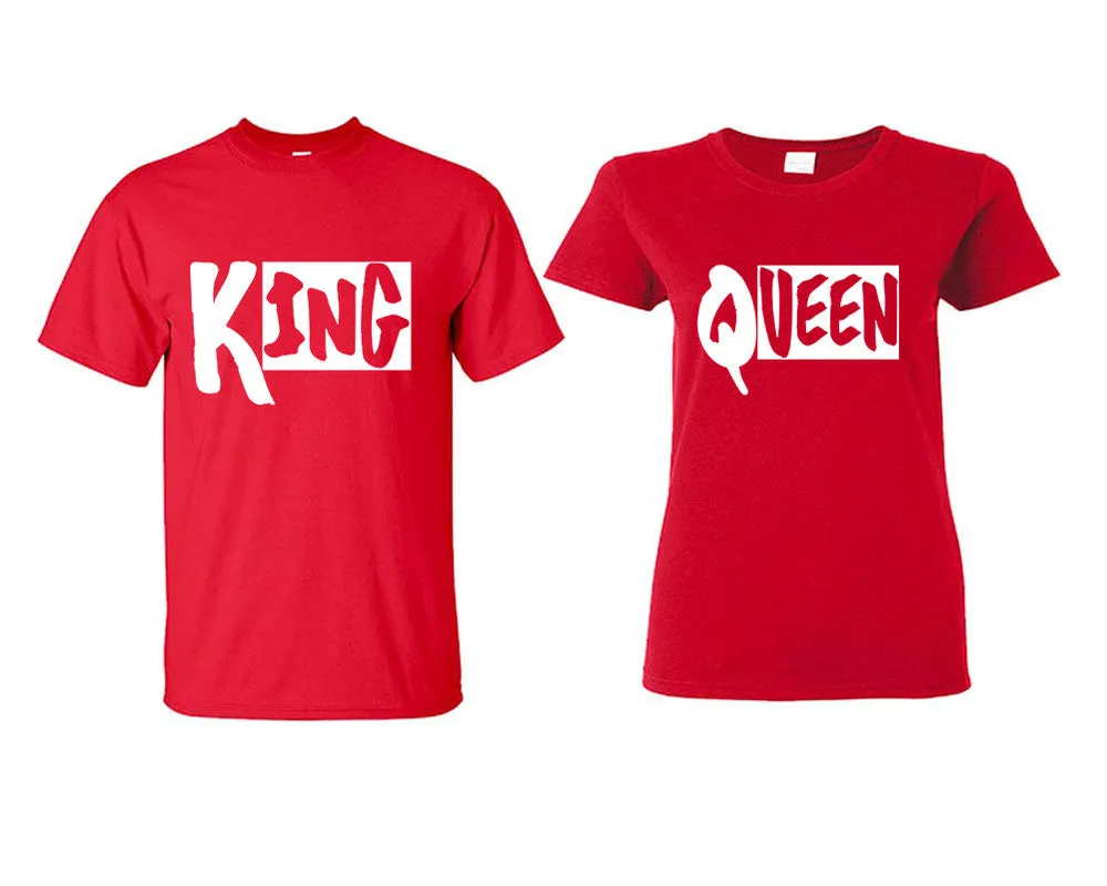 King Queen Couple Matching T Shirts Man and Woman Style Shirts