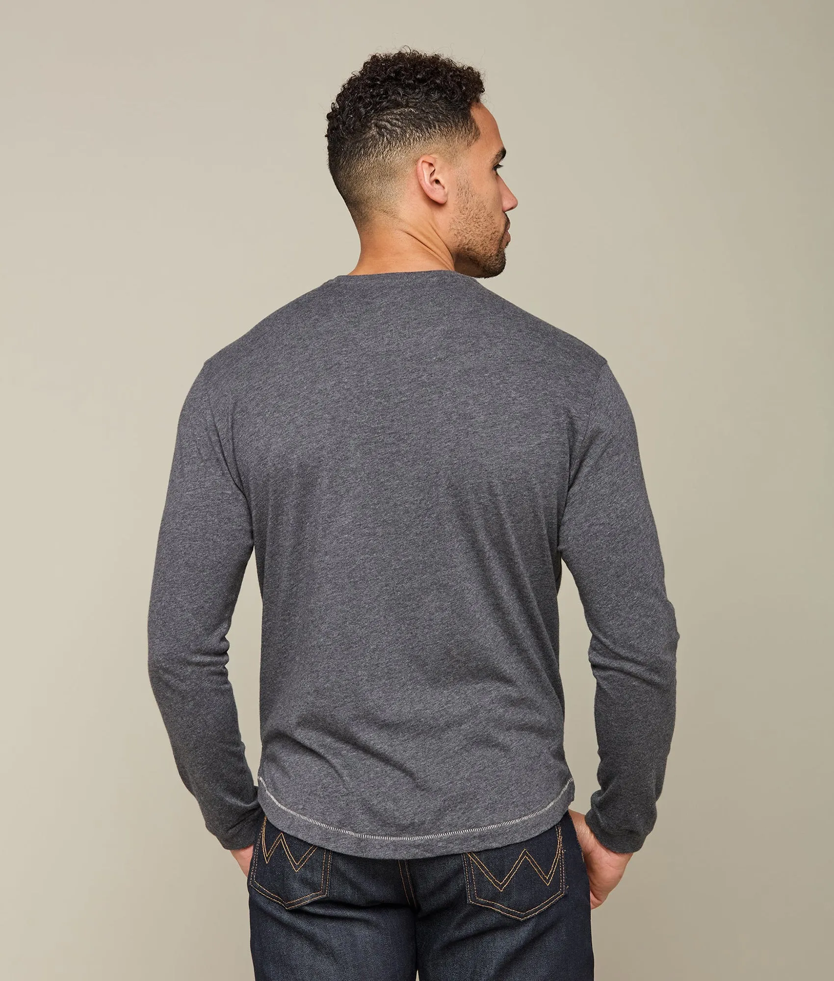 Long Sleeve Bar Stitch Tee :: Grey