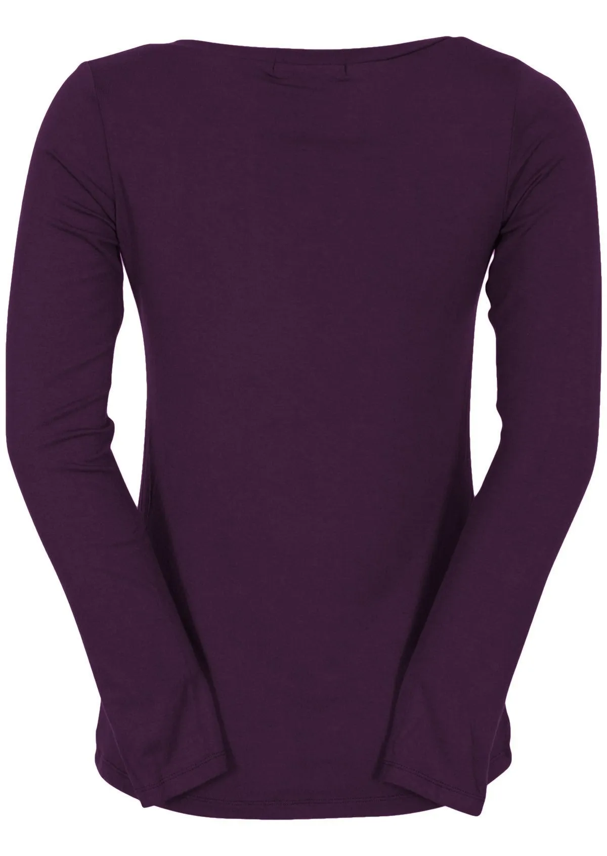 Long Sleeve Stretch V-neck Top Dark Purple