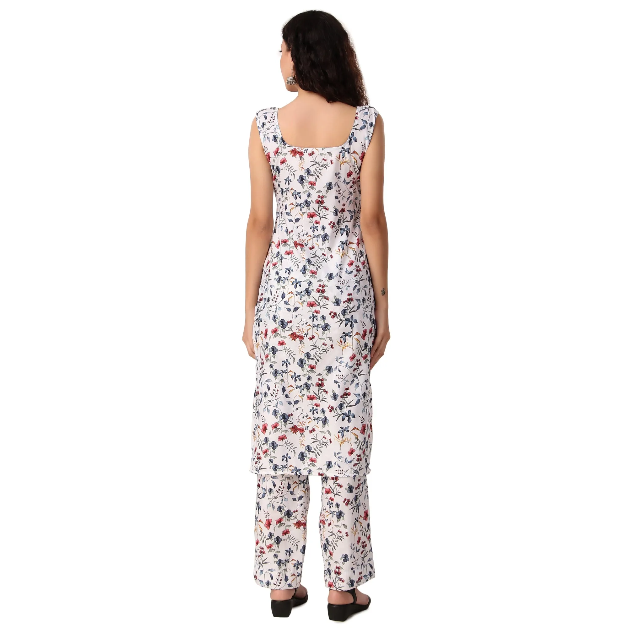 Magnetism Rayon white Floral Print Kurti